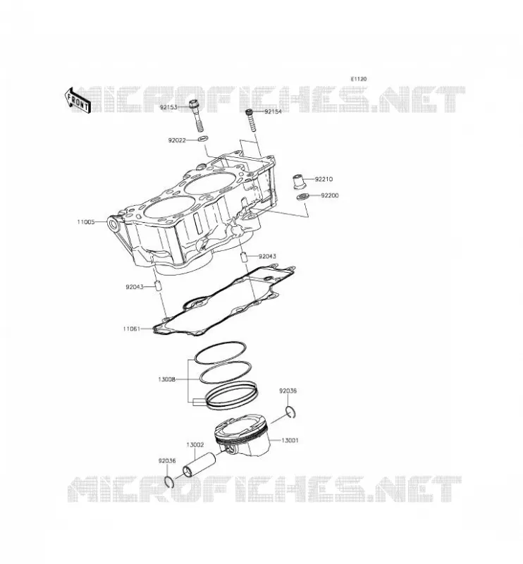 CYLINDRE/PISTON Kawasaki MOTOS 650 2015 VERSYS 650 ABS  KLE650FFF