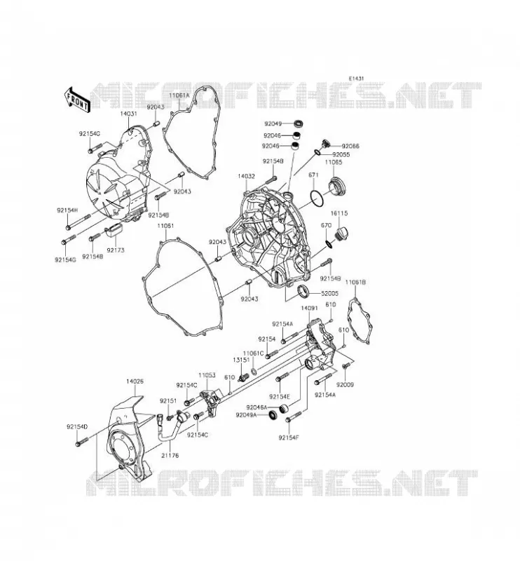 COUVERCLES MOTEUR Kawasaki MOTOS 650 2016 VERSYS 650 ABS  KLE650FGF
