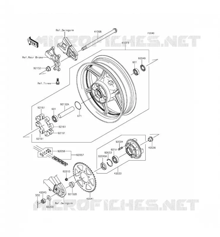 MOYEU ARRIERE Kawasaki MOTOS 650 2016 VERSYS 650 ABS  KLE650FGF