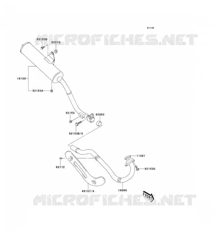 &Eacute;CHAPPEMENT Kawasaki TOUT-TERRAIN 125 2004 KLX125  KLX125-A2