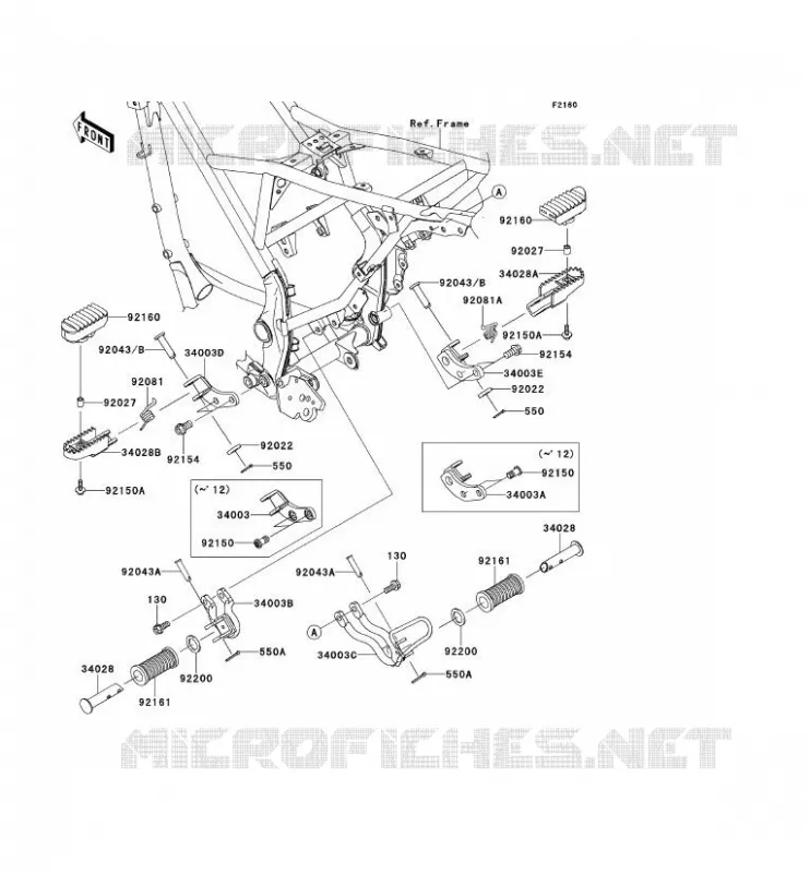 REPOSE PIED Kawasaki TOUT-TERRAIN 125 2012 KLX125  KLX125CCS