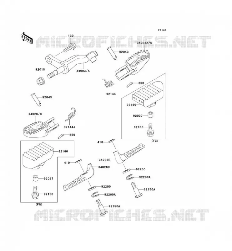 REPOSE PIED Kawasaki TOUT-TERRAIN 250 1994 KLX250  KLX250-E2