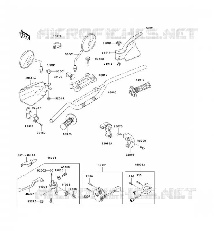 GUIDON Kawasaki TOUT-TERRAIN 250 2006 KLX250  KLX250H6F