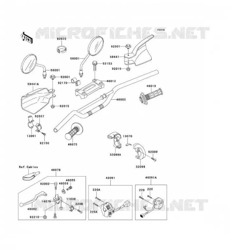 GUIDON Kawasaki TOUT-TERRAIN 250 2007 KLX250  KLX250H7F