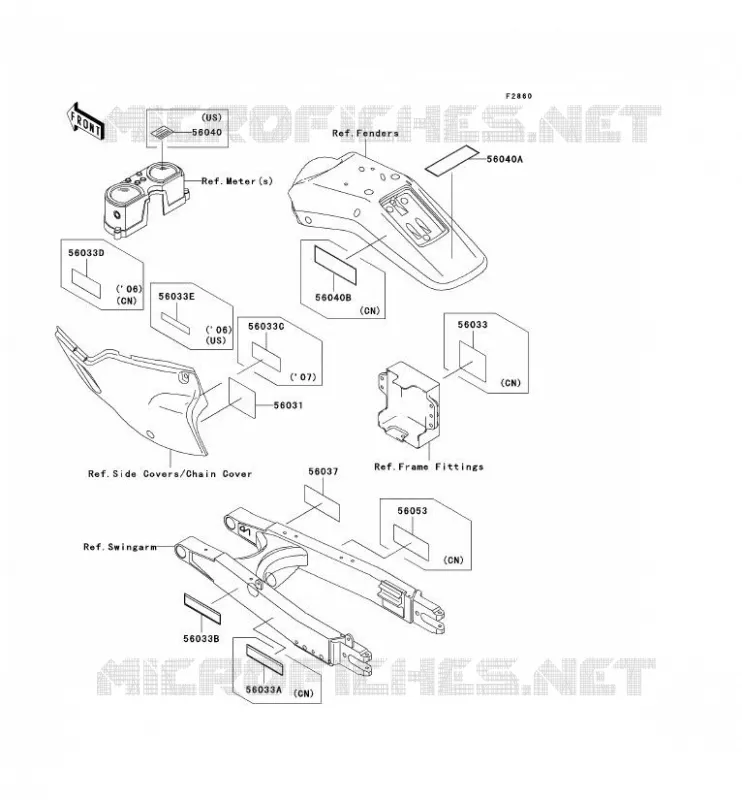 LABEL Kawasaki TOUT-TERRAIN 250 2007 KLX250  KLX250H7F