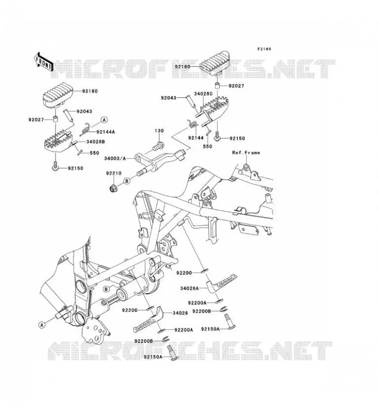 REPOSE PIED Kawasaki TOUT-TERRAIN 250 2009 KLX250  KLX250S9F