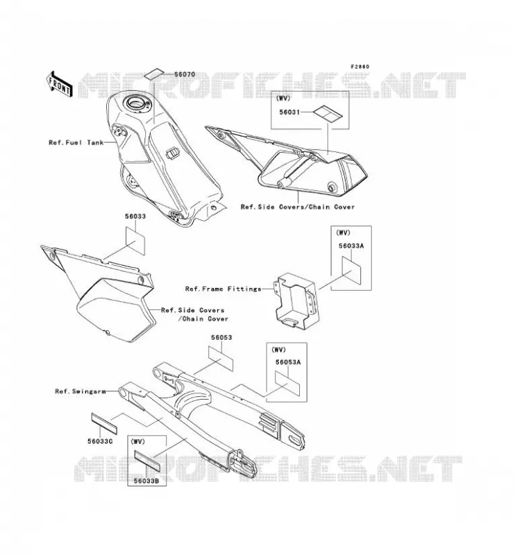 LABEL Kawasaki TOUT-TERRAIN 250 2010 KLX250  KLX250SAF
