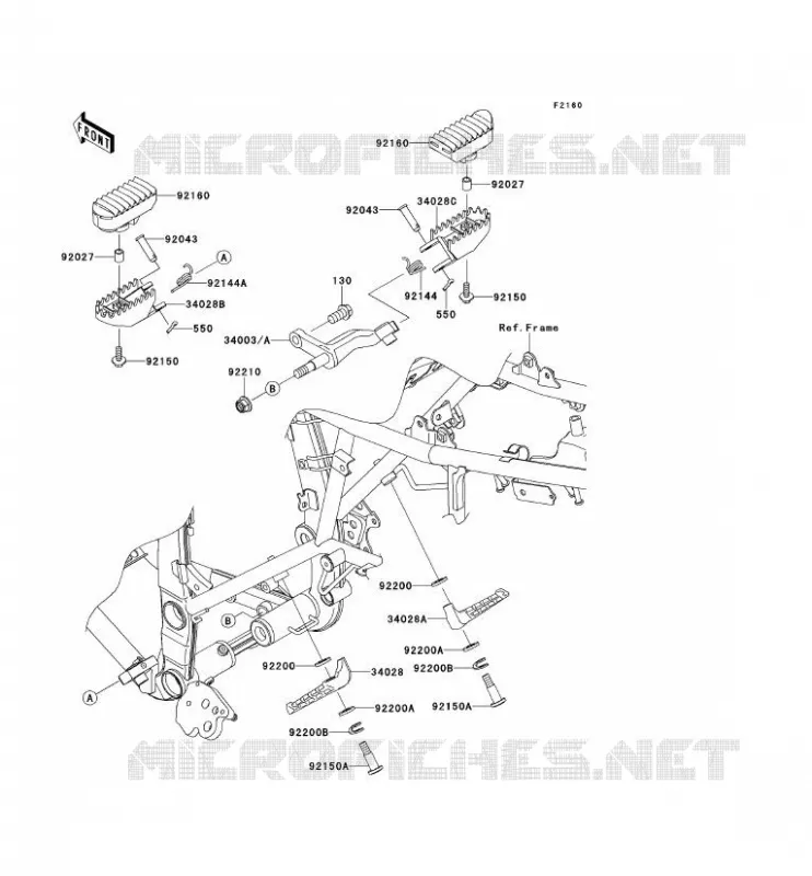 REPOSE PIED Kawasaki TOUT-TERRAIN 250 2011 KLX250  KLX250SBF