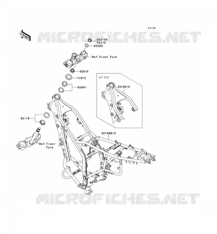 CH&Acirc;SSIS Kawasaki TOUT-TERRAIN 250 2012 KLX250  KLX250SCF