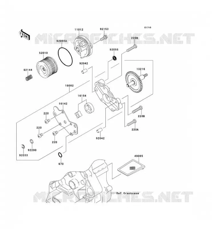 POMPE A HUILE Kawasaki TOUT-TERRAIN 250 2012 KLX250  KLX250SCF