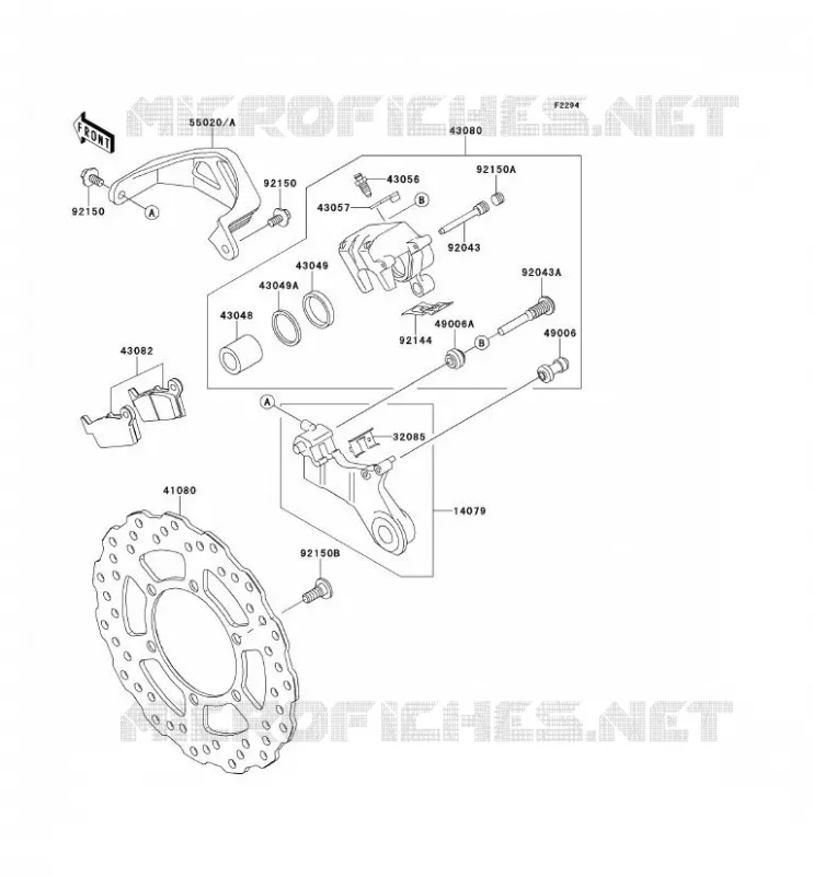 FREIN ARRIERE Kawasaki TOUT-TERRAIN 250 2012 KLX250  KLX250SCF