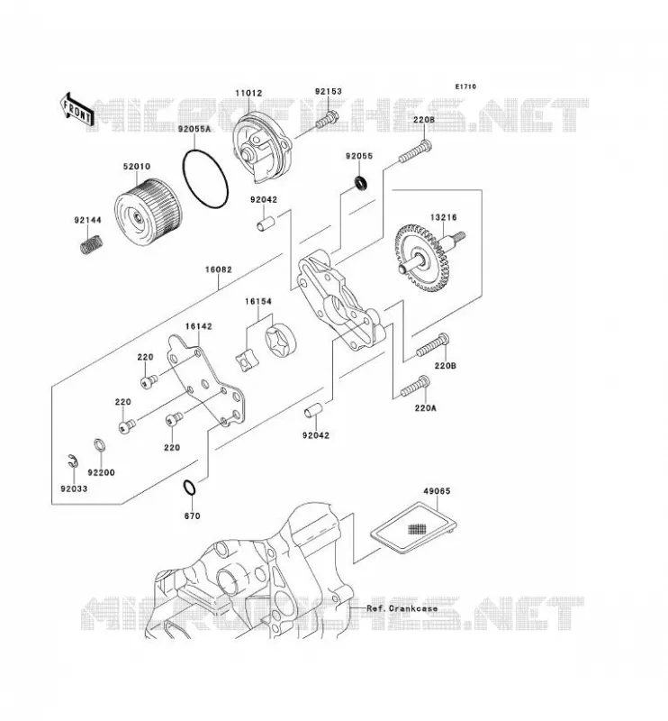 POMPE A HUILE Kawasaki TOUT-TERRAIN 250 2013 KLX250  KLX250SDF