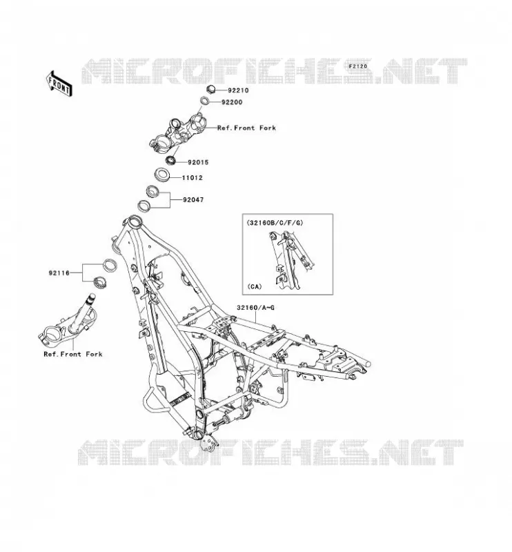 CH&Acirc;SSIS Kawasaki TOUT-TERRAIN 250 2012 KLX250S  KLX250TCF