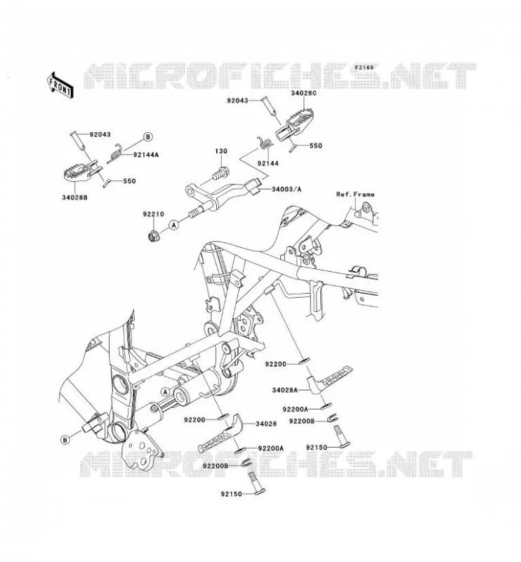 REPOSE PIED Kawasaki TOUT-TERRAIN 250 2012 KLX250S  KLX250TCF