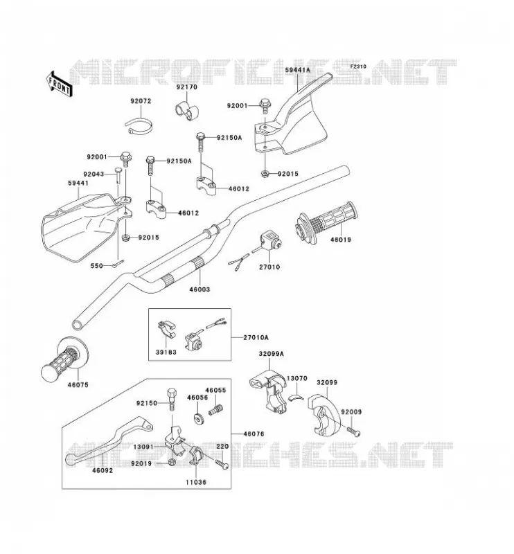 GUIDON Kawasaki TOUT-TERRAIN 300 2005 KLX300R  KLX300-A10