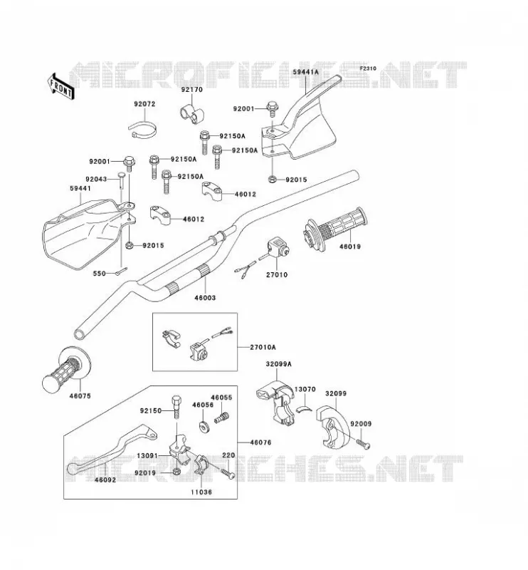 GUIDON Kawasaki TOUT-TERRAIN 300 2001 KLX300R  KLX300-A6