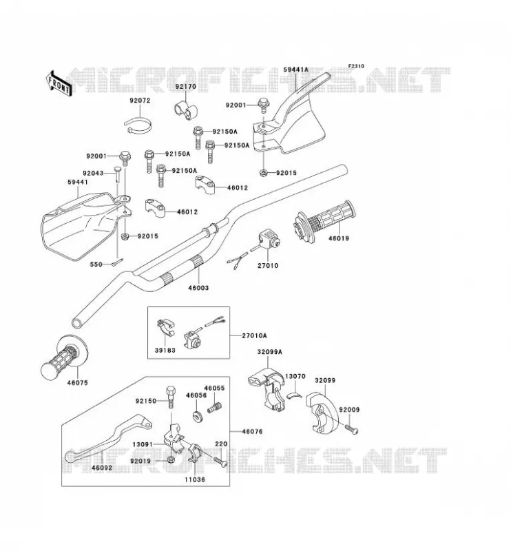 GUIDON Kawasaki TOUT-TERRAIN 300 2002 KLX300R  KLX300-A7