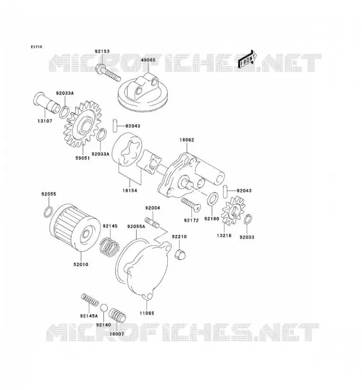 POMPE A HUILE Kawasaki TOUT-TERRAIN 400 2004 KLX400SR  KLX400-A2