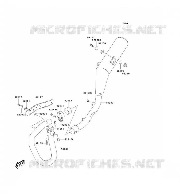 &Eacute;CHAPPEMENT Kawasaki TOUT-TERRAIN 400 2004 KLX400R  KLX400-B2