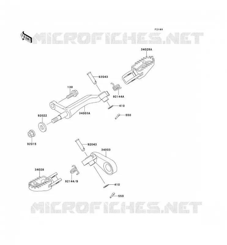 REPOSE PIED Kawasaki TOUT-TERRAIN 650 1994 KLX650R  KLX650-A2