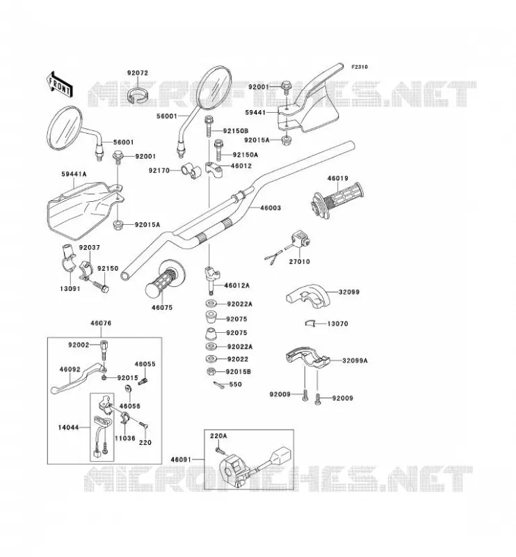 GUIDON Kawasaki TOUT-TERRAIN 650 1996 KLX650  KLX650-B1