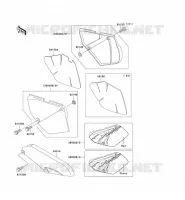 CACHE LAT&Eacute;RAL/GARDE CHAINE pour Kawasaki KLX650 1993