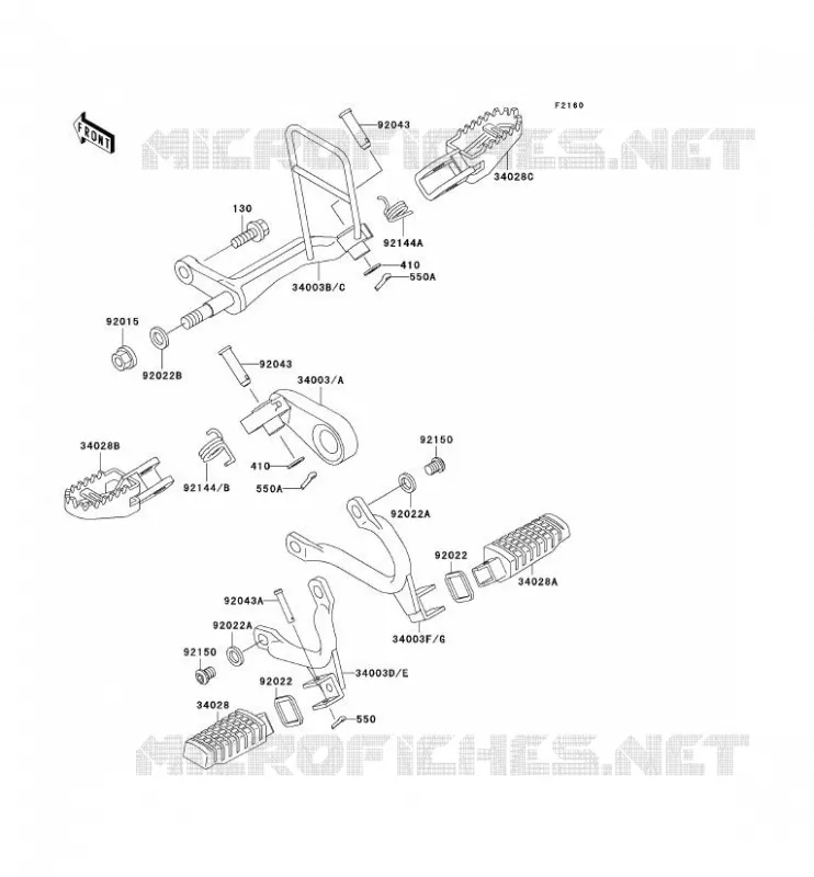 REPOSE PIED Kawasaki TOUT-TERRAIN 650 1993 KLX650  KLX650-C1