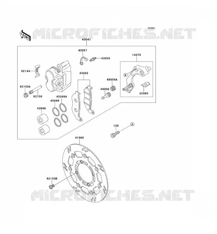 FREIN AVANT Kawasaki TOUT-TERRAIN 650 1993 KLX650  KLX650-C1
