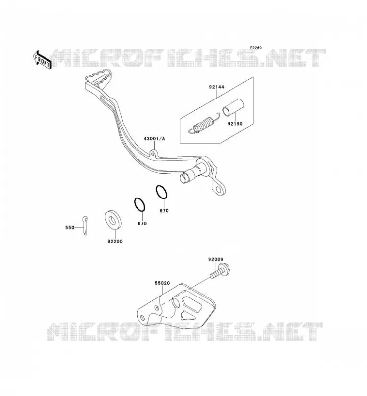 PEDALE DE FREIN Kawasaki TOUT-TERRAIN 650 1994 KLX650  KLX650-C2