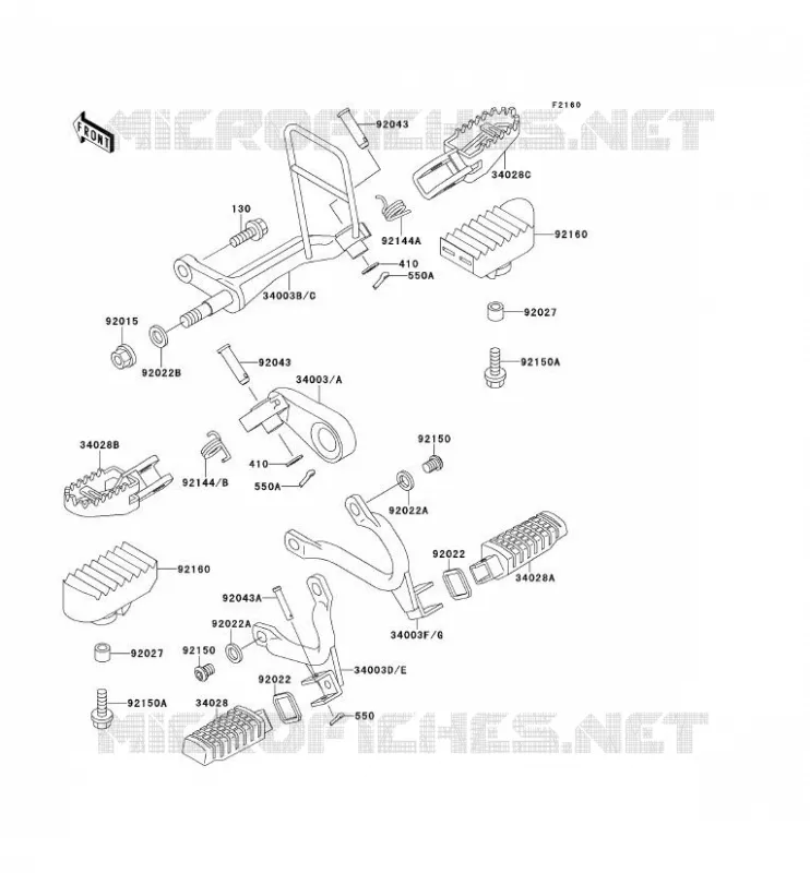 REPOSE PIED Kawasaki TOUT-TERRAIN 650 1995 KLX650  KLX650-C3