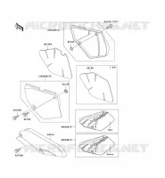 CACHE LAT&Eacute;RAL/GARDE CHAINE pour Kawasaki KLX650 1996