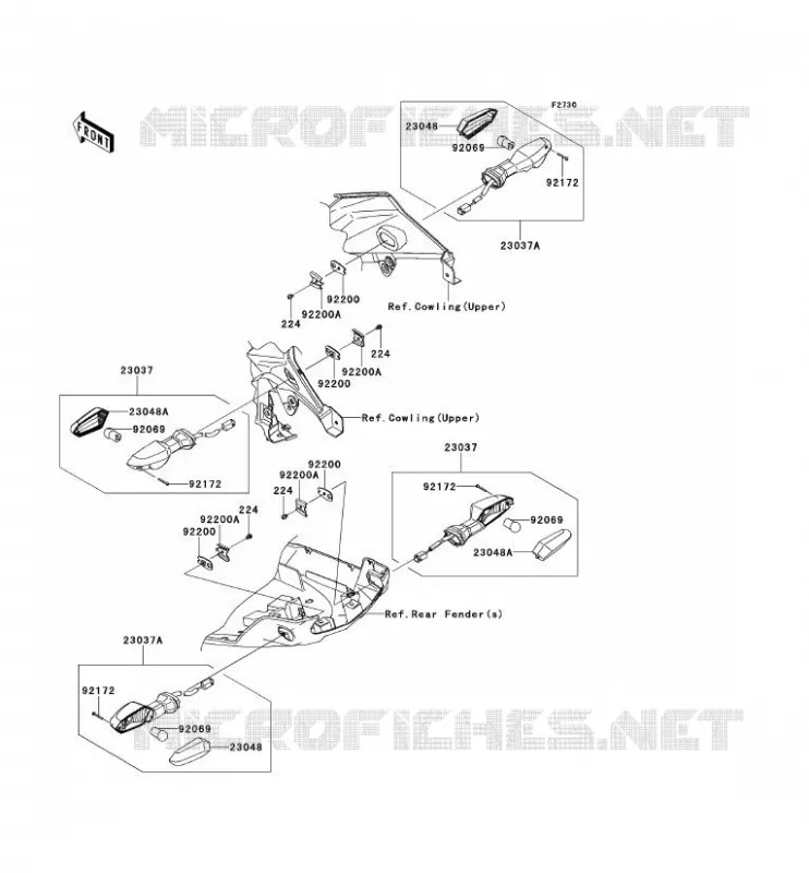 CLIGNOTANTS Kawasaki MOTOS 1000 2012 VERSYS 1000  KLZ1000ACF