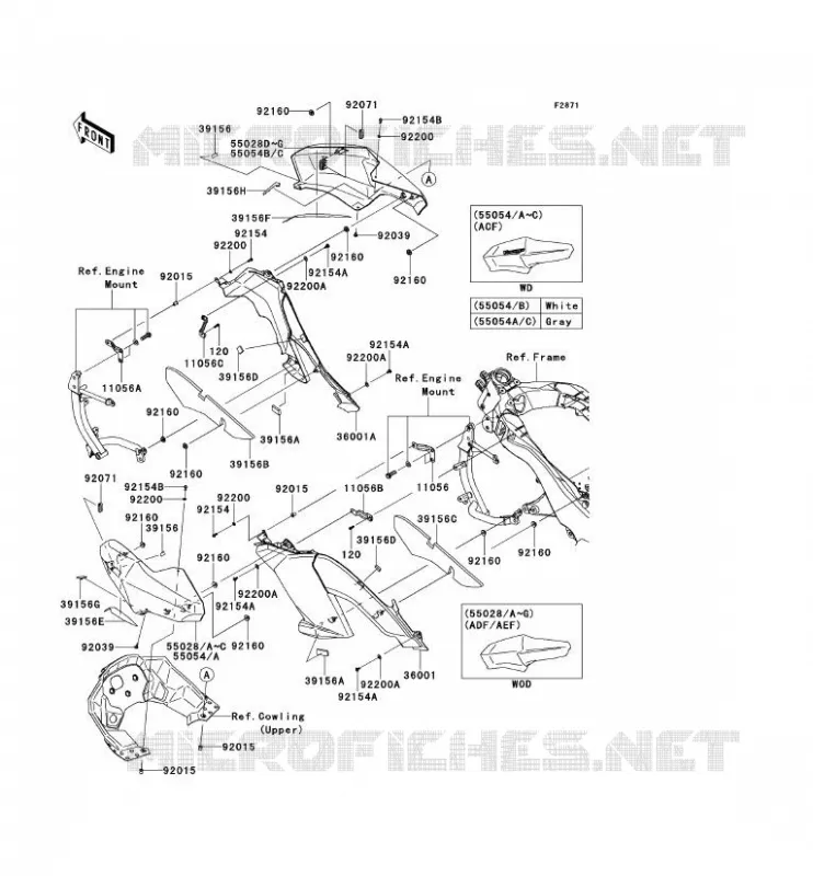 CARENAGE(CENTRALE) Kawasaki MOTOS 1000 2012 VERSYS 1000  KLZ1000ACF