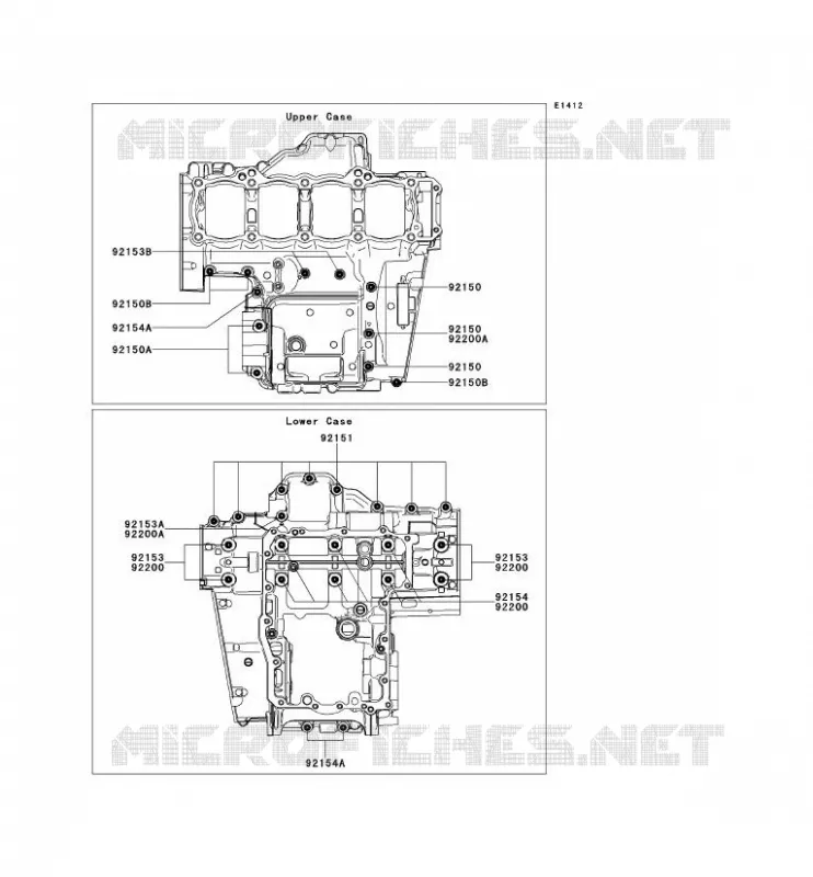 BOULON CARTER MOTEUR Kawasaki MOTOS 1000 2013 VERSYS 1000  KLZ1000ADF