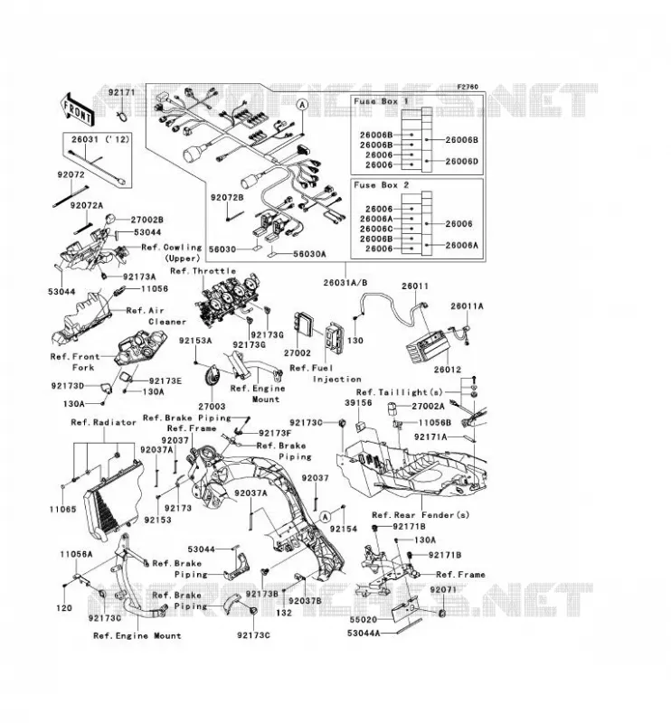 CHASSIS EQUIPMENT ELECTRIQUE Kawasaki MOTOS 1000 2014 VERSYS 1000  KLZ1000AEF