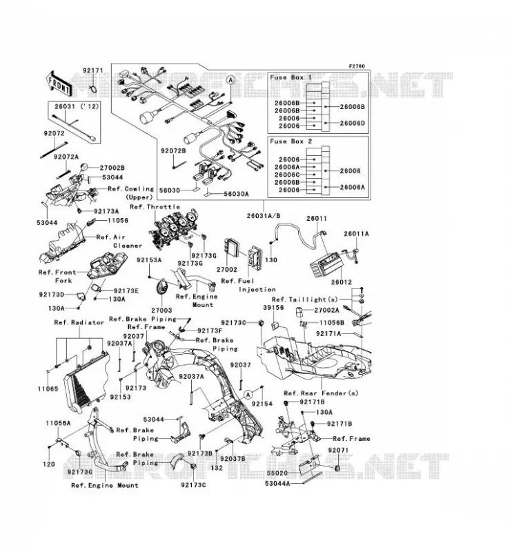 CHASSIS EQUIPMENT ELECTRIQUE Kawasaki MOTOS 1000 2014 VERSYS 1000  KLZ1000AEF