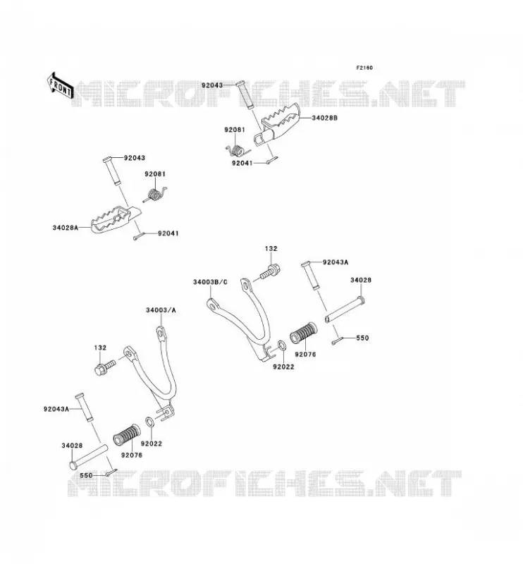 REPOSE PIED Kawasaki MOTOS 125 2000 KMX125  KMX125-A13
