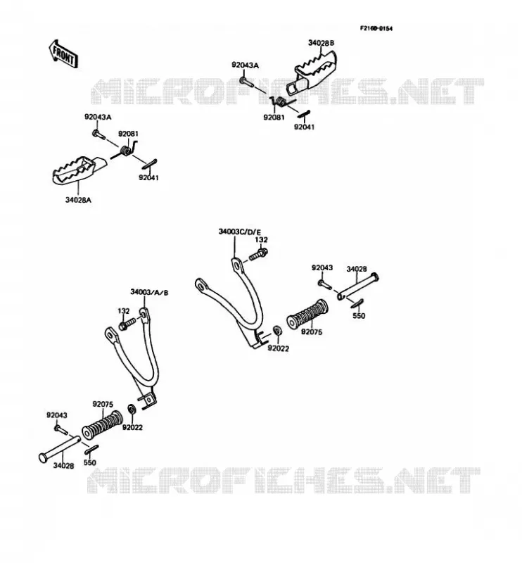 REPOSE PIED Kawasaki MOTOS 125 1990 KMX125  KMX125-A5