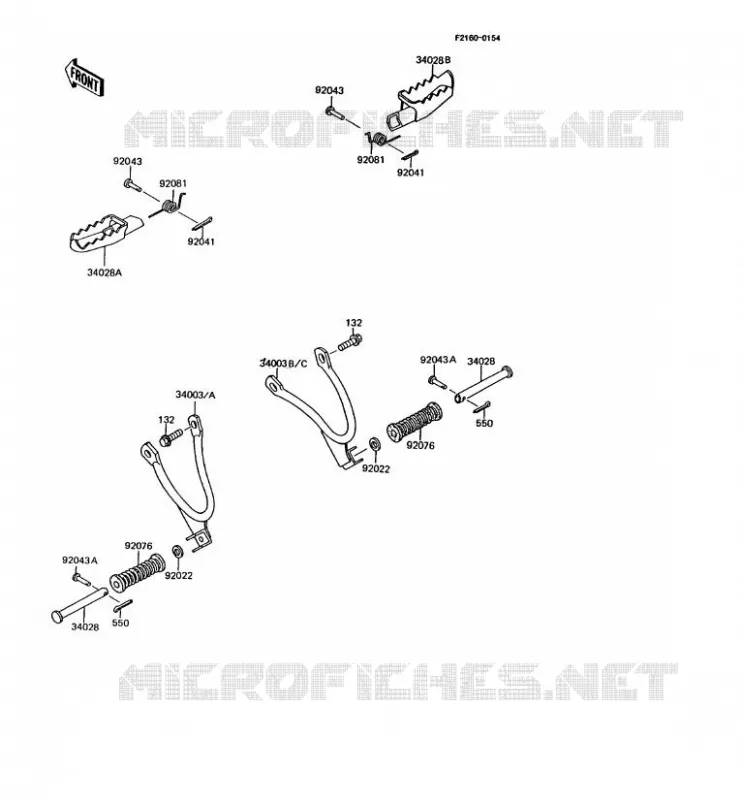 REPOSE PIED Kawasaki MOTOS 125 1993 KMX125  KMX125-A7