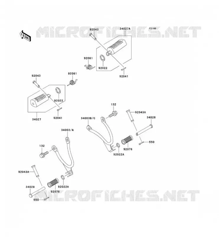 REPOSE PIED Kawasaki MOTOS 125 2002 KMX125  KMX125-B12