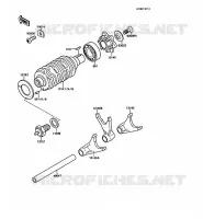 FOURCHETTE/BARRILLET DE SELECTION pour Kawasaki KMX125 1988