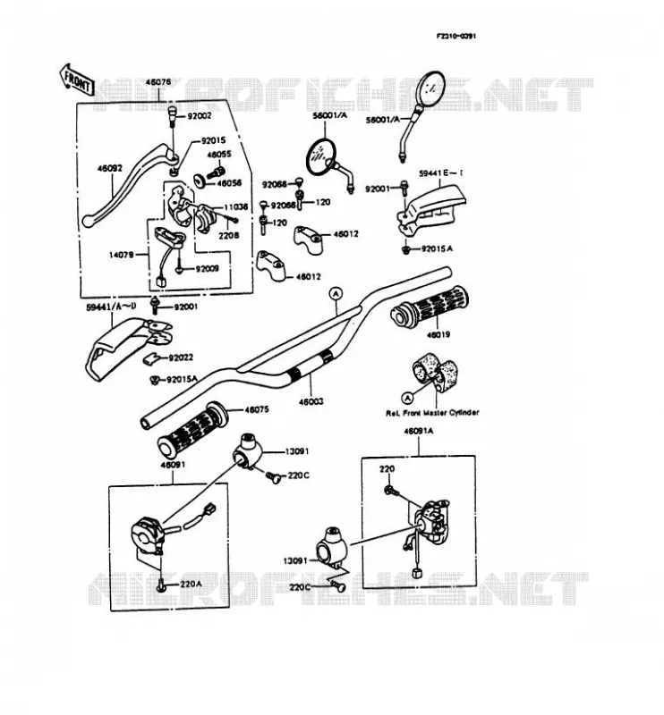 GUIDON Kawasaki MOTOS 125 1991 KMX125  KMX125-B6
