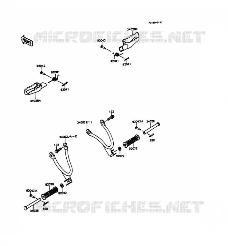 REPOSE PIED Kawasaki MOTOS 125 1992 KMX125  KMX125-B7