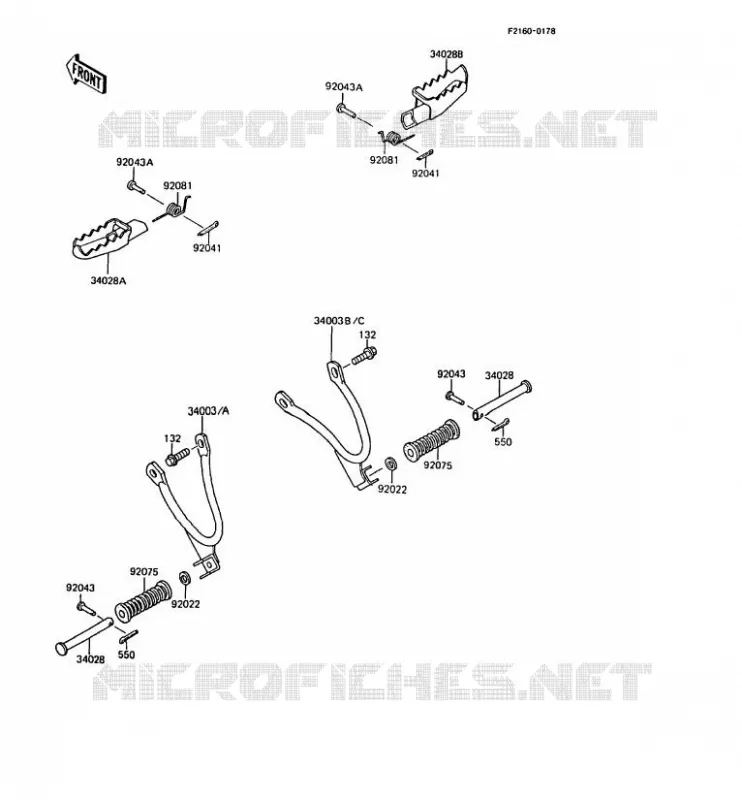 REPOSE PIED Kawasaki MOTOS 200 1989 KMX200  KMX200-A3