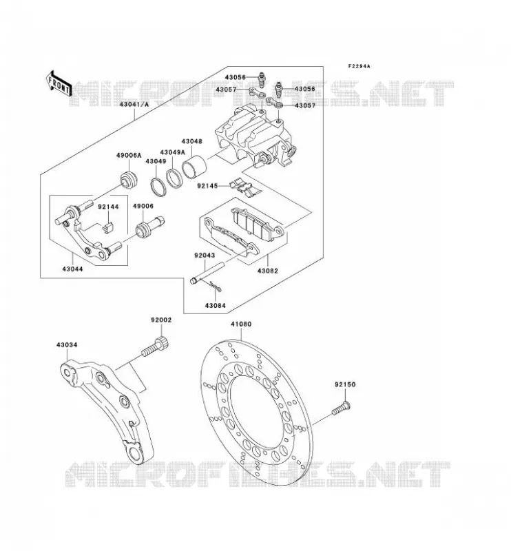 FREIN ARRIERE Kawasaki MOTOS 1000 2002 KZ1000 POLICE  KZ1000-P21