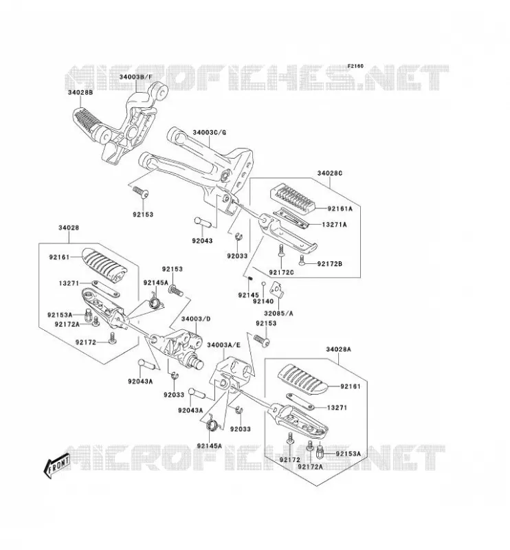 REPOSE PIED Kawasaki MOTOS 1000 2004 KLV1000  LV1000-A1H