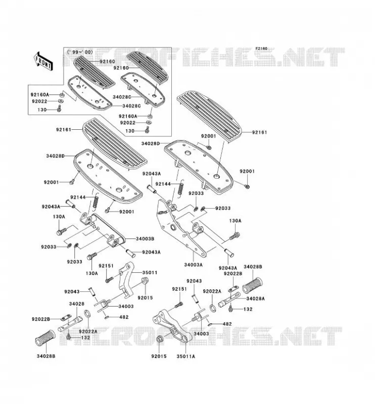 REPOSE PIED Kawasaki MOTOS 1500 1999 VN1500 CLASSIC  VN1500-E2