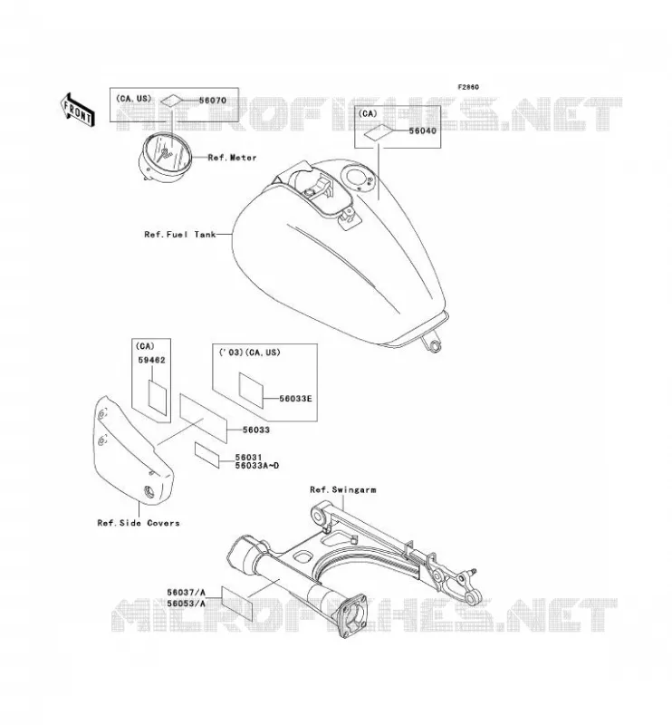 LABEL Kawasaki MOTOS 1500 2003 VN1500 CLASSIC  VN1500-E6