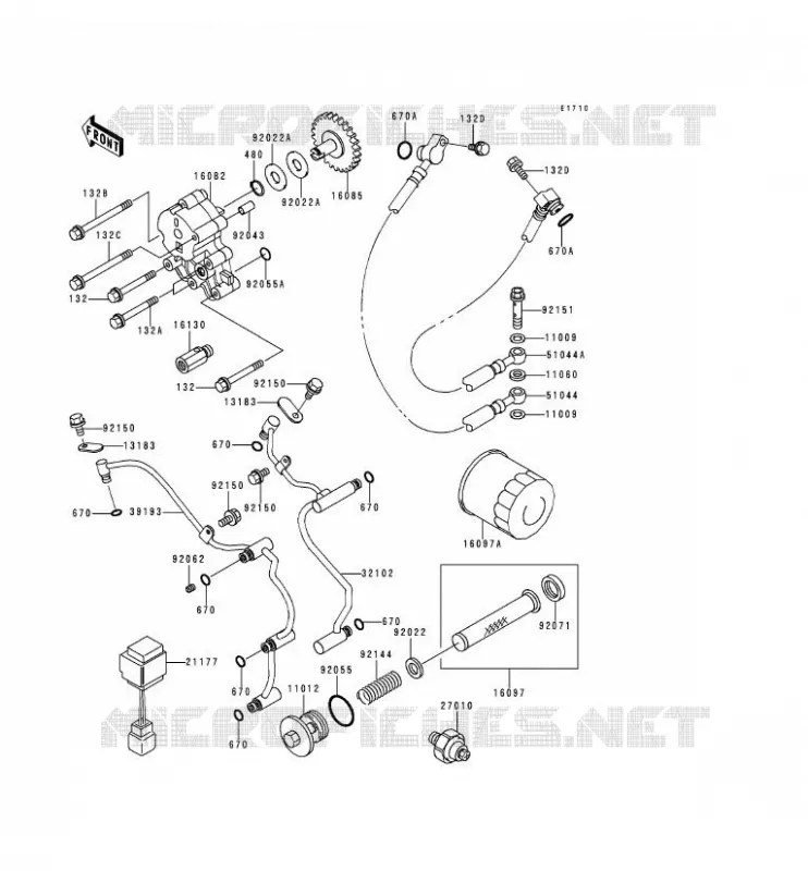 POMPE A HUILE Kawasaki MOTOS 1500 1999 VN1500 CLASSIC  VN1500-F2