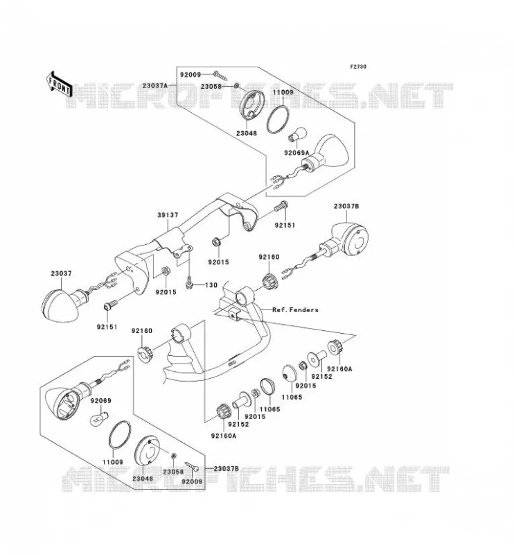 CLIGNOTANTS Kawasaki MOTOS 1500 2000 VN1500 DRIFTER  VN1500-J2